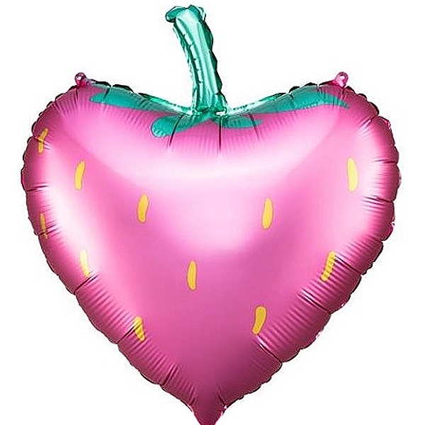 Balónek fóliový jahoda ve tvaru Srdce 42 x 45 cm