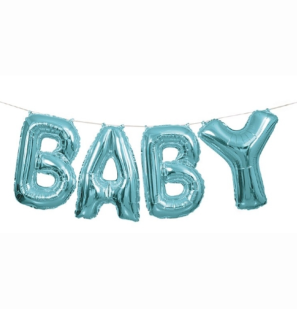 Balónkový nápis BABY modrý