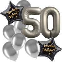 Balonkový set 50 narozeniny stříbrné