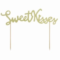 DEKORACE na dort Zpich Sweet Kisses zlat