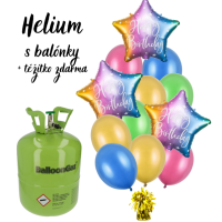 Helium + balnkov narozeninov buket duhov