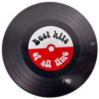 Samolepka "Best hits" gramofonov deska 10 cm