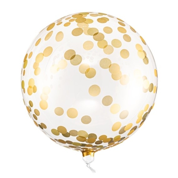 Balónek ORBZ koule Zlaté puntíky 40 cm