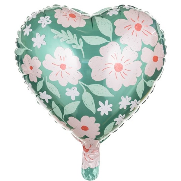 Flowers party – balónek fóliový Srdce 45 cm