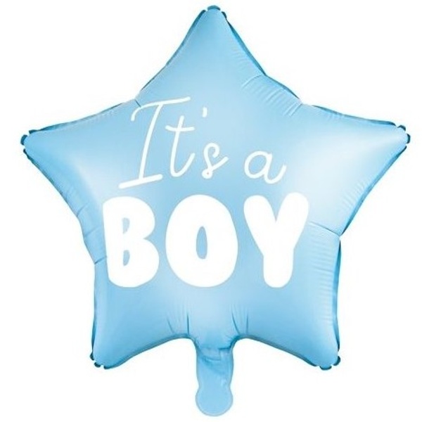 Balónek fóliový hvězda It s Boy sv.modrá 48 cm