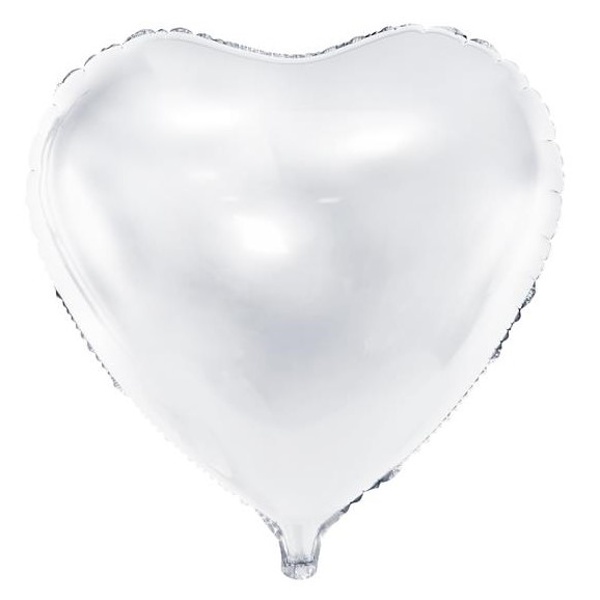 Balónek fóliový Srdce bílé 61 cm 1 ks
