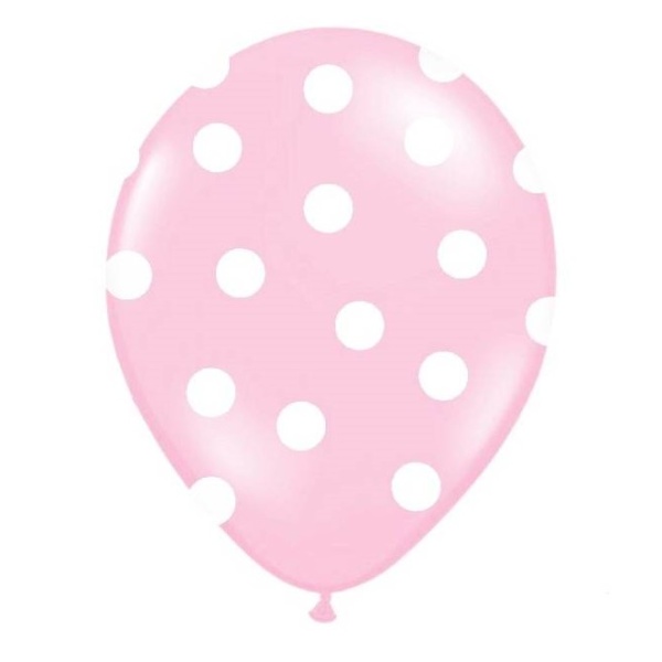Balónek pastelový 30 cm puntík baby pink 50 ks