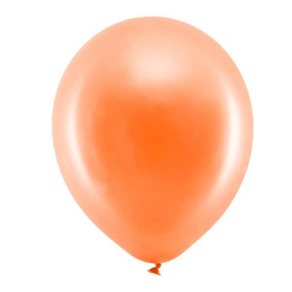 Balónky dekorační 23 cm metalické Rainbow oranžové 100 ks