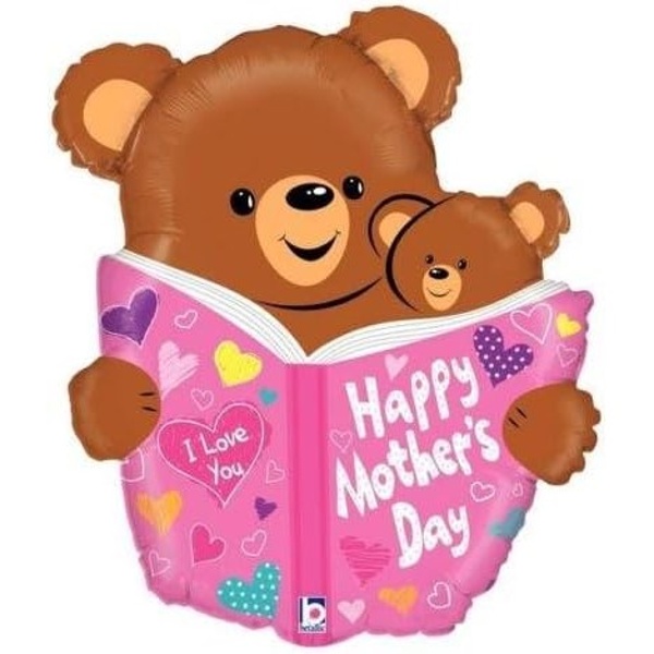 Balónek fóliový Medvídci s knihou Mother\'s Day 71 cm