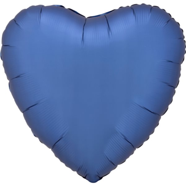 Balónek fóliový srdce saténové modré 43 cm