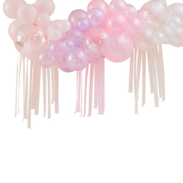 Girlanda balónková pastelová se stuhami 50 ks