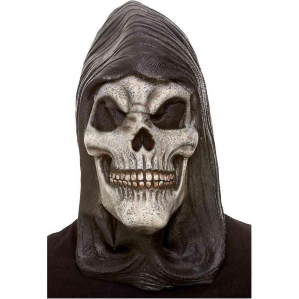 Halloween Death - maska latexová Lebka s kapucí