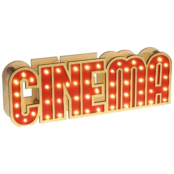 Nápis Cinema dřevěný svítící