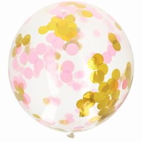 BALNEK latexov XL s konfetami Gold & Pink 61 cm