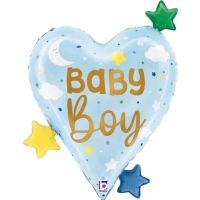 Balnek fliov Baby Boy Srdce a hvzdy 64 cm