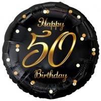 Balnek fliov Beauty Charm 50. narozeniny erno-zlat 45 cm