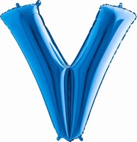 Balnek fliov psmeno modr V 102 cm