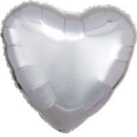 Balnek fliov srdce metalick stbrn 43 cm