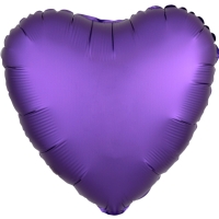 Balnek fliov srdce satnov fialov 43 cm