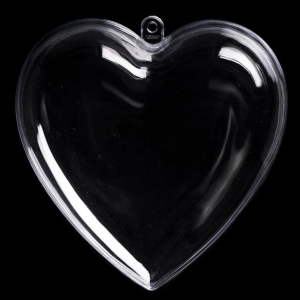 Krabika plastov Srdce transparentn dvoudln 10 x 10 cm