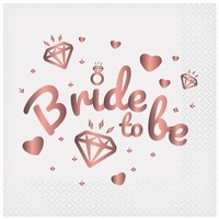 Ubrousky paprov "Bride to be", bl 33 x 33 cm 20 ks