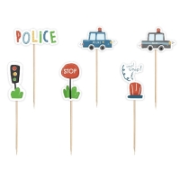 Zpichy na cupcakes Policie 6 ks