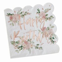UBROUSKY paprov Floral Happy Birthday 16,5x16,5cm 16ks