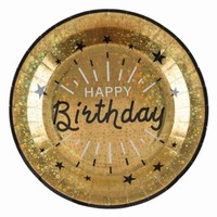 TALE paprov Happy Birthday Sparkling zlat 22cm 10ks