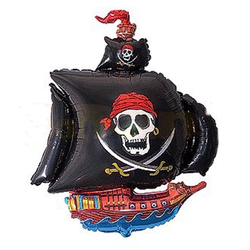 Levně Balón fóliový Pirátský koráb černý