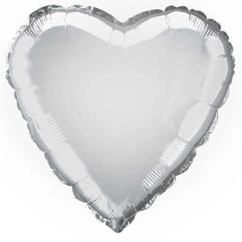 Balónek fóliový Srdce stříbrné