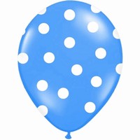 Balónek latexový s puntíky modrý
