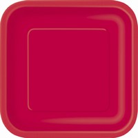 Talíře čtvercové velké Ruby Red