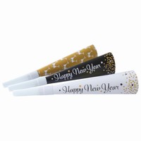 Trumpetky Golden Wishes s nápisem Happy New Year 3ks