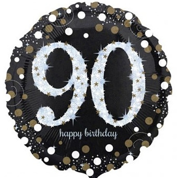 Balónek Sparkling černý fóliový 90 43 cm