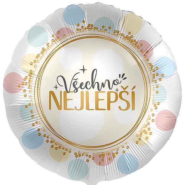 Balónek fóliový český nápis Všechno nejlepší 43 cm