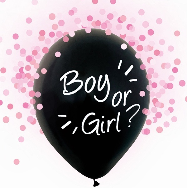 Balónky Boy or Girl – růžové konfety 4 ks
