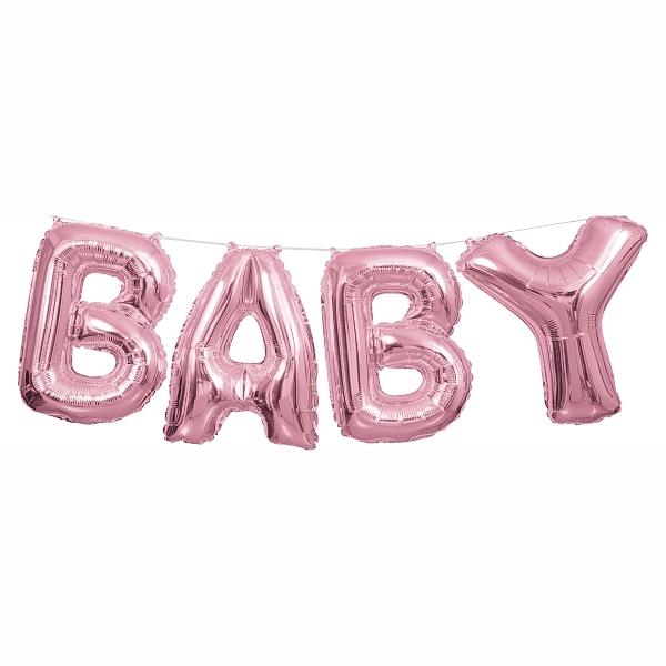 Balónky nápis BABY růžový
