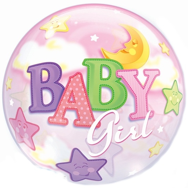 Levně Balónová bublina Qualatex – Baby Girl 56 cm