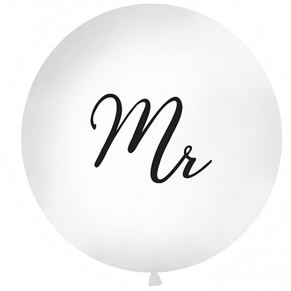Balón jumbo bílý "Mr" 1 m