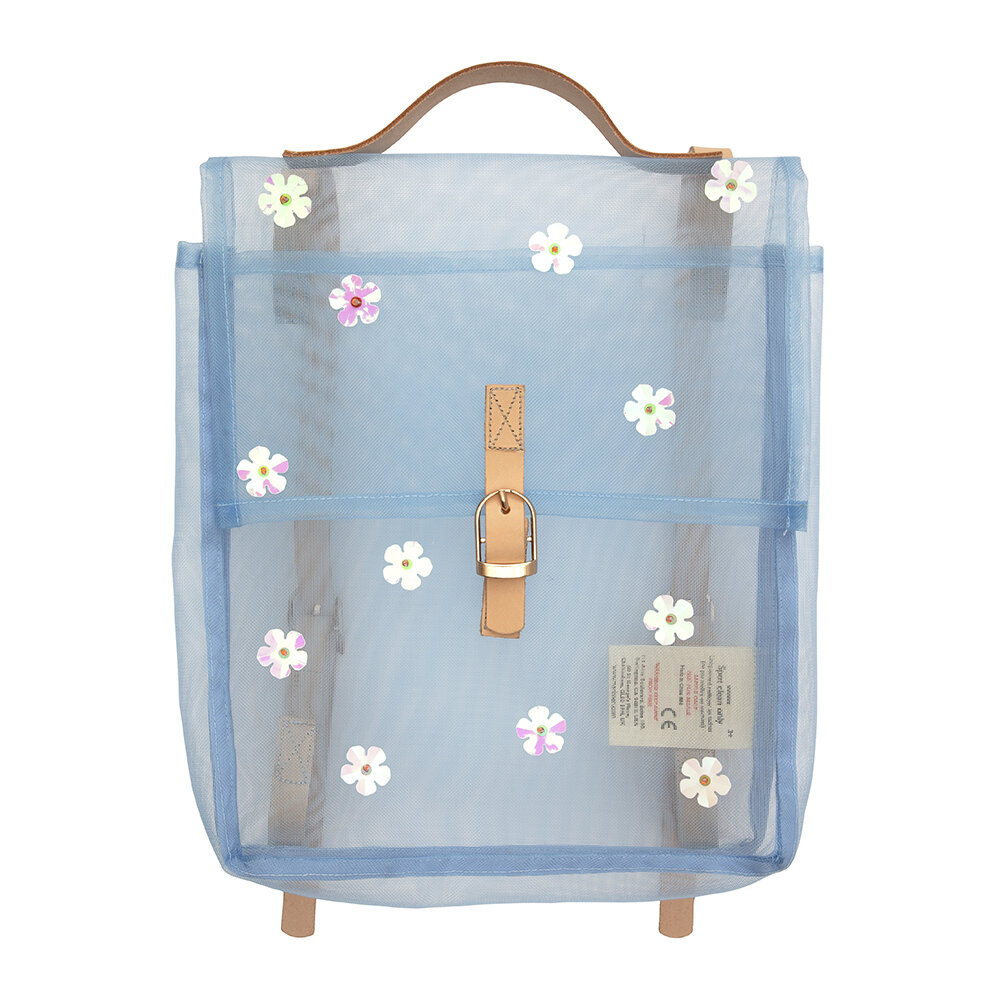 Batoh flitrovaný s Květinami modrý