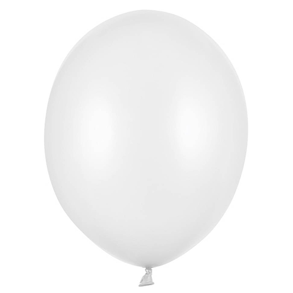 Levně Balónek latexový metalický 30 cm bílá 1 ks