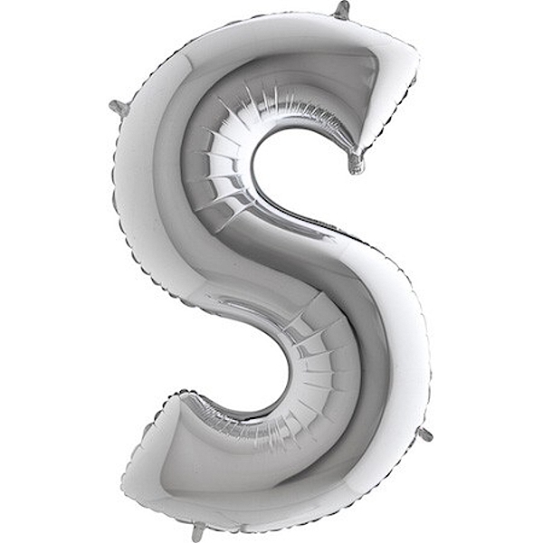 Balónek stříbrný písmeno S 102cm