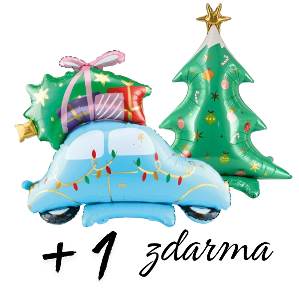 Balonek vánoční auto + stromeček balonek zdarma (1+1)