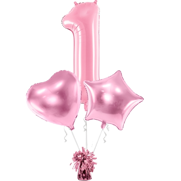 Balónkový buket 1. růžový + těžítko