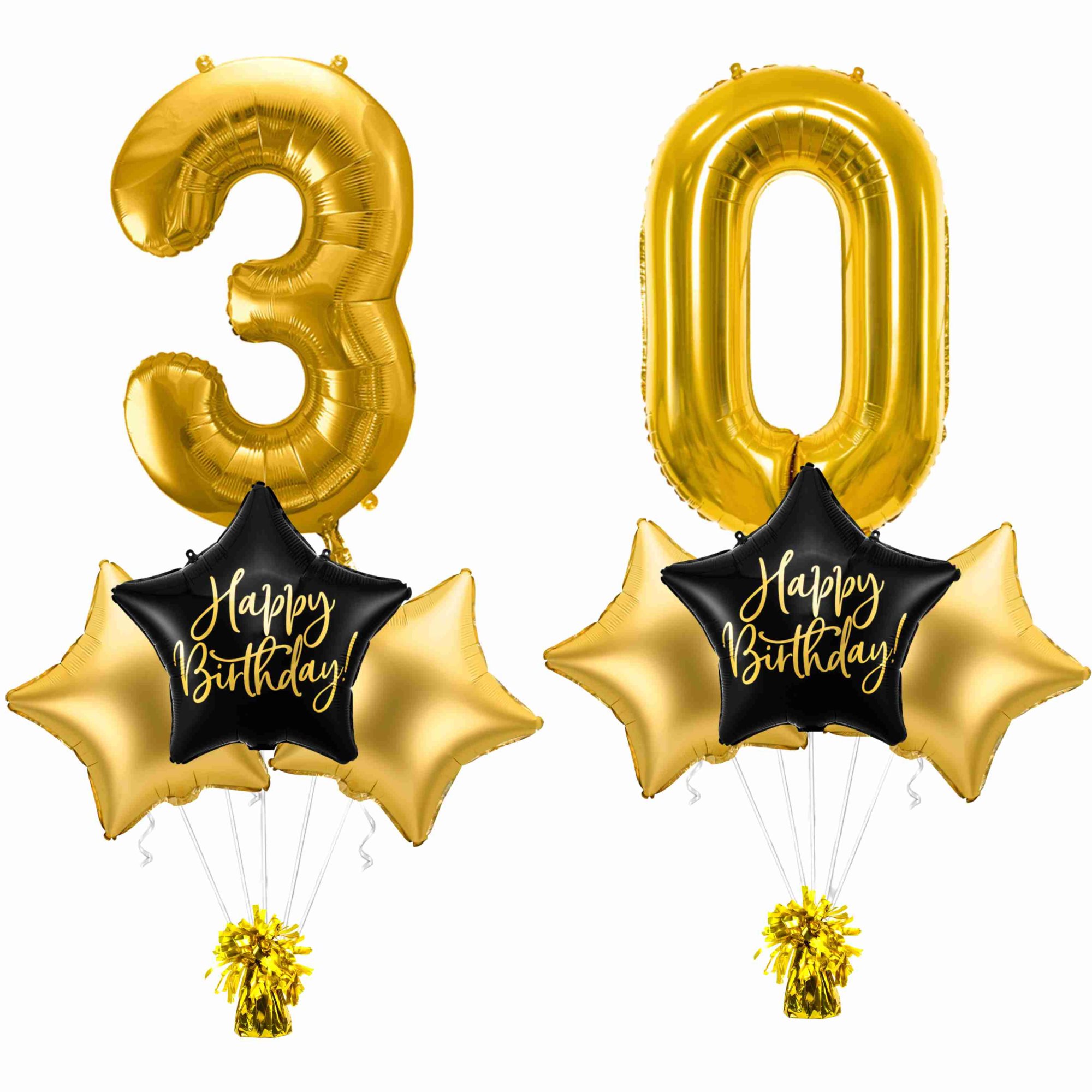 Balónkový set 30. narozeniny -  černo-zlatý