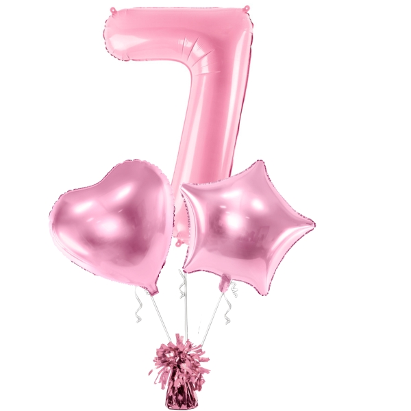 Balónkový buket 7. růžový + těžítko