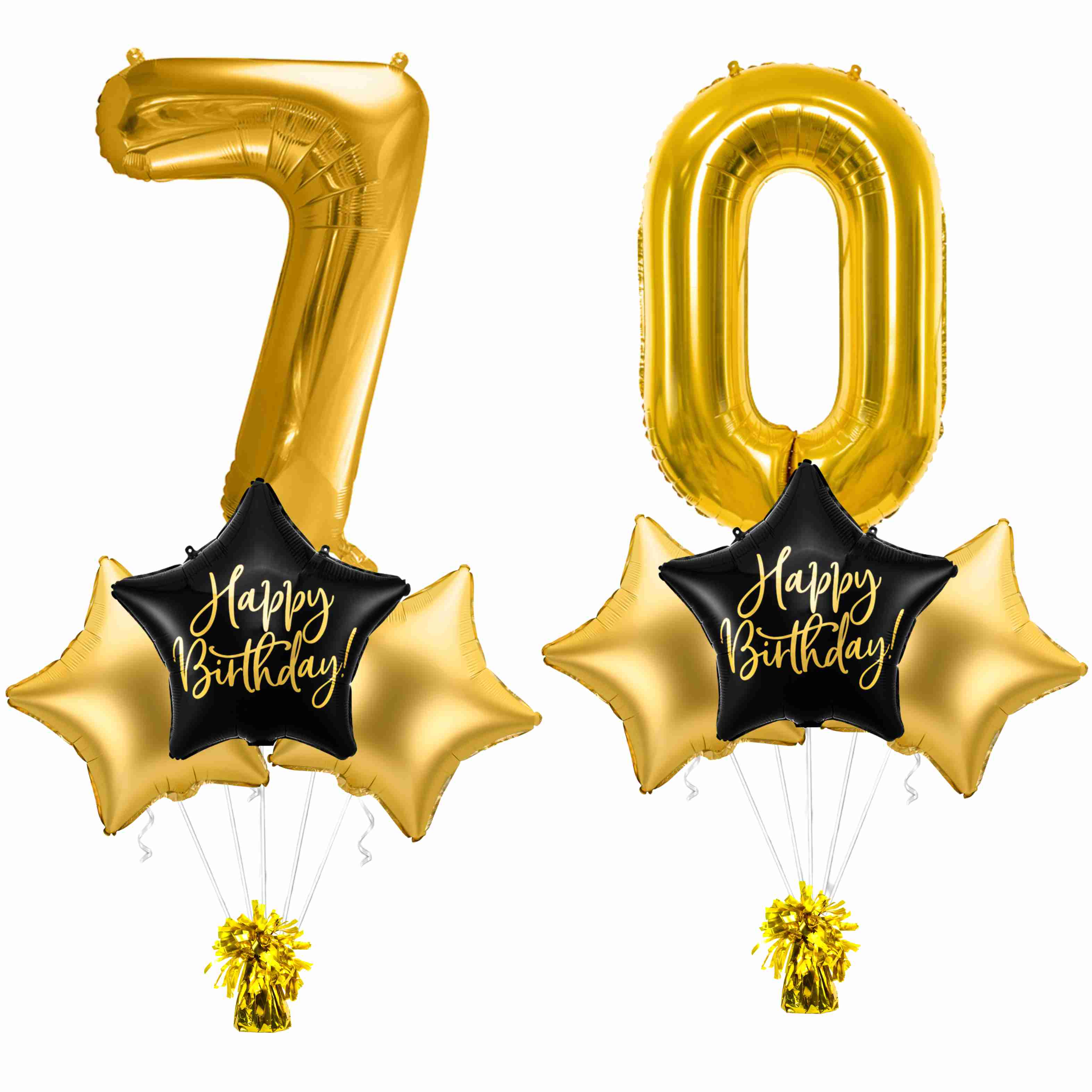 Balónkový set 70. narozeniny černo-zlatý