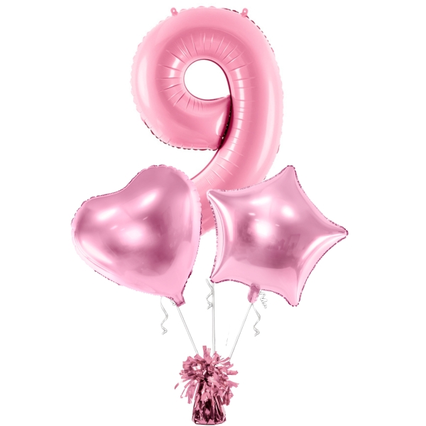 Balónkový buket 9. růžový + těžítko