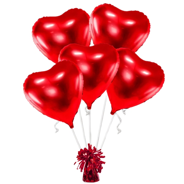 Balónkový buket Srdce červené + těžítko