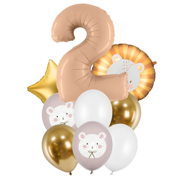 Balónkový set - Medvídek a lvíček 2. narozeniny